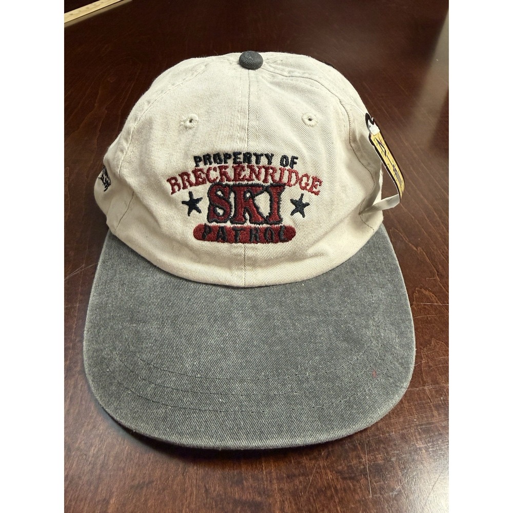 Vintage 80s Breckenridge Ski Patrol Hat Ahead Strapback Two Tone Colorado NWT